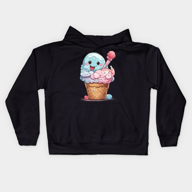 Ice Cream Emoji Kids Hoodie by animegirlnft